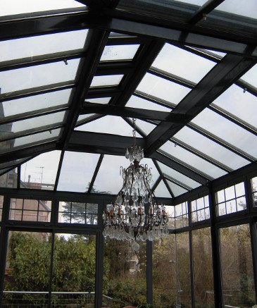 veranda avec lustre